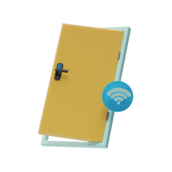 Smart Home door 3d Illustration png