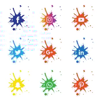 Collection of popular social media logo vector