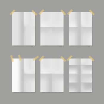 Paper sheet fold with paper tape vector
