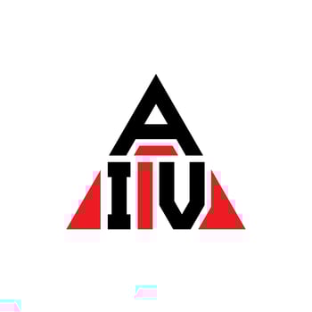 AIV triangle letter logo design with triangle shape. AIV triangle logo design monogram. AIV triangle vector logo template with red color. AIV triangular logo Simple, Elegant, and Luxurious Logo.