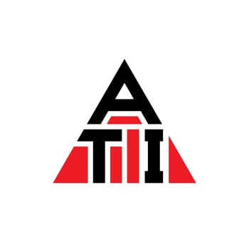 ATI triangle letter logo design with triangle shape. ATI triangle logo design monogram. ATI triangle vector logo template with red color. ATI triangular logo Simple, Elegant, and Luxurious Logo.