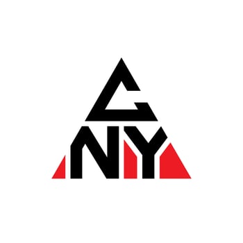 CNY triangle letter logo design with triangle shape. CNY triangle logo design monogram. CNY triangle vector logo template with red color. CNY triangular logo Simple, Elegant, and Luxurious Logo.
