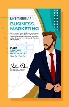 Online Business Webinar Poster Template vector