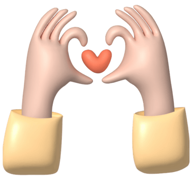 hands holding heart illustration 3d render , png