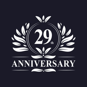 29 years Anniversary logo, luxurious 29th Anniversary design celebration. vector