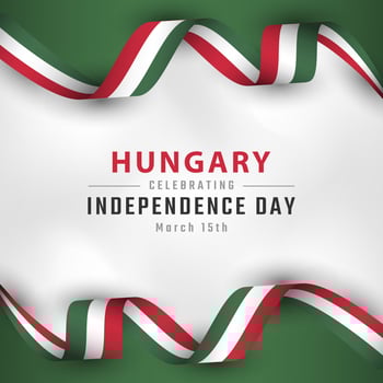Happy Hungary Independence Day 15 March Celebration Vector Design Illustration. Template for Poster, Banner, Advertising, Greeting Card or Print Design Element