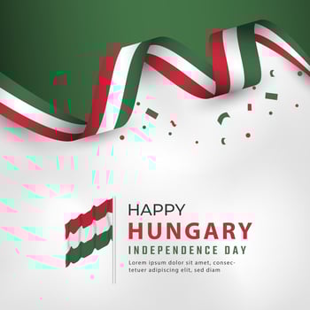 Happy Hungary Independence Day 15 March Celebration Vector Design Illustration. Template for Poster, Banner, Advertising, Greeting Card or Print Design Element