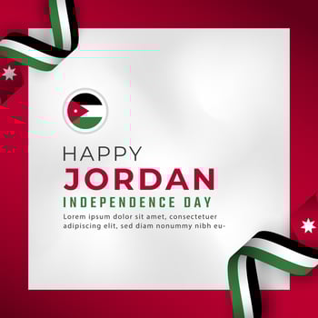 Happy Jordan Independence Day May 25th Celebration Vector Design Illustration. Template for Poster, Banner, Advertising, Greeting Card or Print Design Element