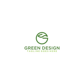 Logo Vector graphic elegant green leaf possible Letter G