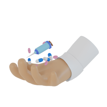 3d icon of a doctors hand carrying medicine png