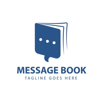 Illustrator book talk logo template, chat box vector logo design