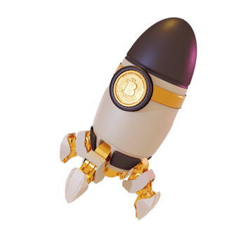 bitcoin rocket illustration 3d icon png