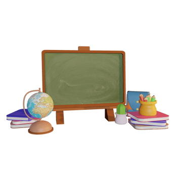 3d illustration of school supplies with back to school theme png