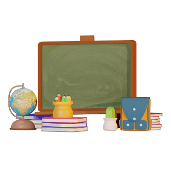 3d illustration of school supplies with back to school theme png