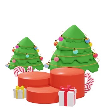 3d product podium illustration for christmas day theme png