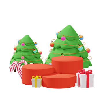 3d product podium illustration for christmas day theme png