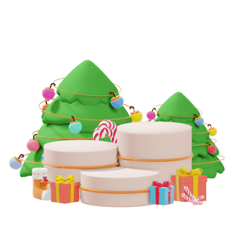3d product podium illustration for christmas day theme png