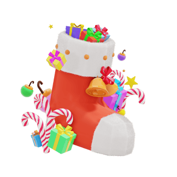 3d illustration of santa claus shoes product for christmas day theme png