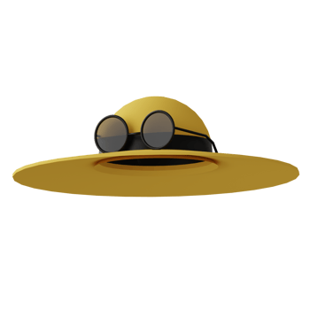 3d illustration icon beach hat and glasses with summer theme png