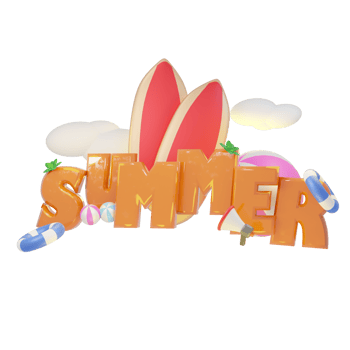 summer vacation beach theme 3d illustration with summer sale text, small island and many other icons png