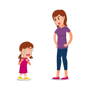 A mother scolds her daughter to tears vector