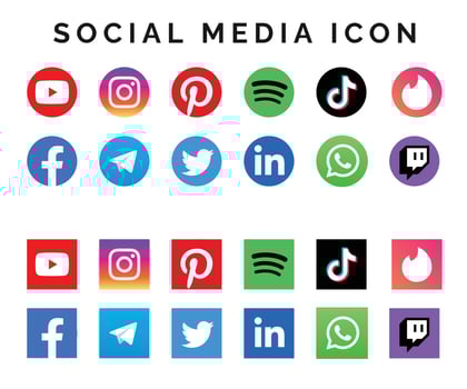 popular social media icon with coloring vector