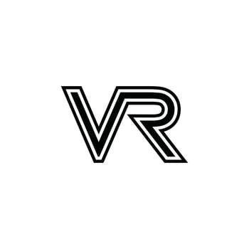Initial letter VR or RV logo design concept. vector