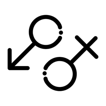Icon for male and female gender lines vector