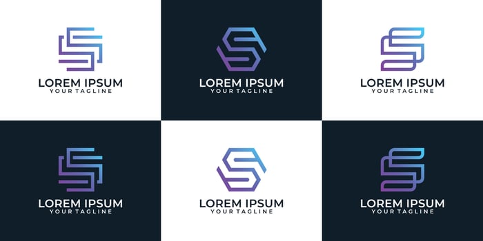 Modern minimalist monogram s logo letter collection vector