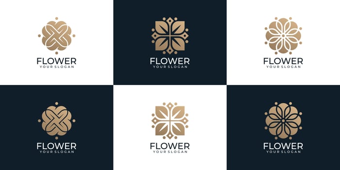 Luxury beautiful flower logo design for yoga cosmetic health hotel resort vector
