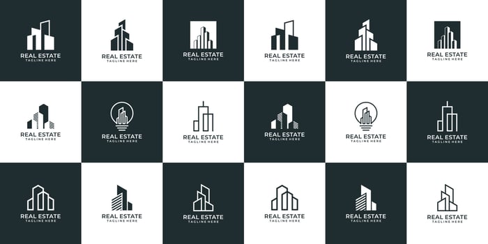 Creative architecture building real estate logo collection vector