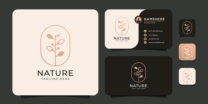 Minimalist nature plant leaf logo for spa yoga decoration vector