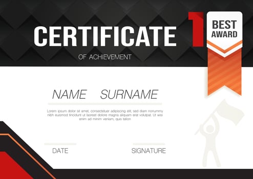 certificate or diploma elegant blue and pink template vector. vector