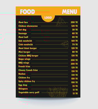 Food menu design template vector