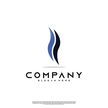 simple fire or smoke logo design modern concept vector