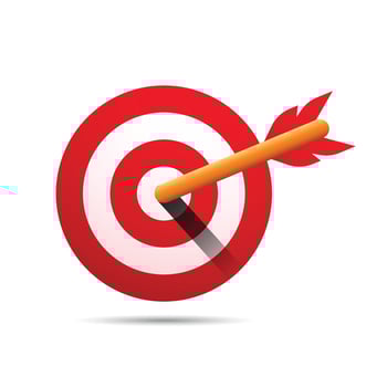 Red Bulls Eye Or Target With Arrow Stucked vector