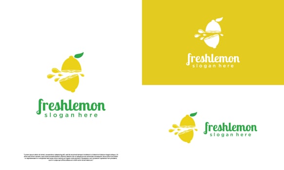 fresh lemon logo design graphic element, lemon logo icon, sliced lemon logo concept vector
