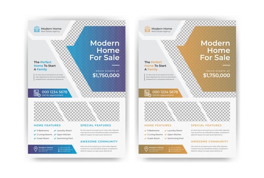 Real estate flyer template vector