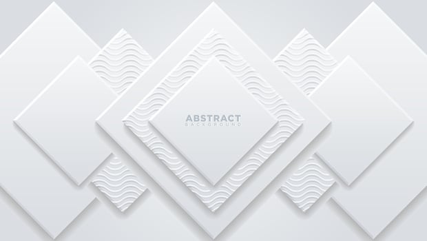 Abstract white gradient paper cut background. With hexagonal textured with wavy patterns. Layered paper decoration. 3d vector background.