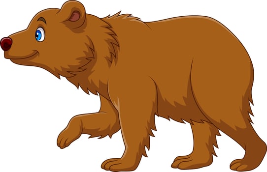 Cartoon cute brown  bear walking vector