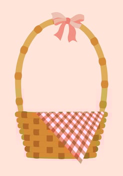 Pink Fruit Picnic Basket vector