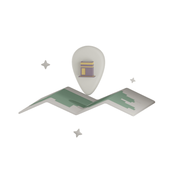 3D Kaaba location illustration with transparent background png
