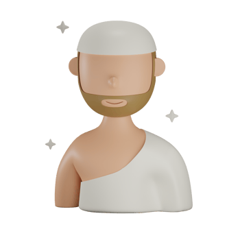3D hajj man illustration with transparent background png