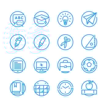 Education icons with White Background vector