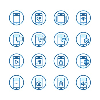 Mobile Phone icons with White Background vector