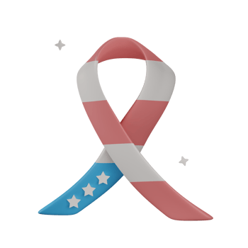 3D ribbon USA with transparent background png