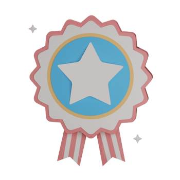 3D badge USA motif with transparent background png
