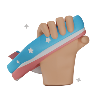 3D hand hold USA Flag with transparent background png