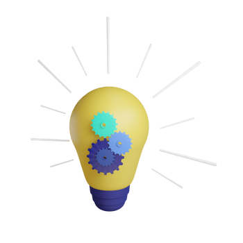 3d lamp idea object with transparent background png
