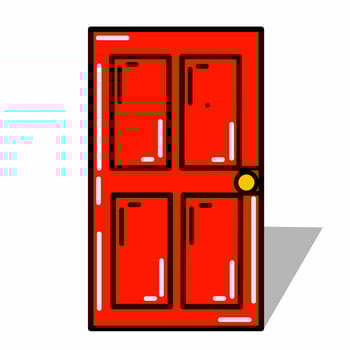 Illustration of a red door. Red door flat design. EPS Vector